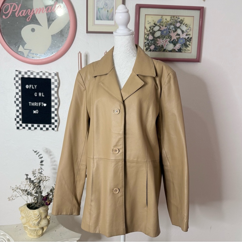 Jessica Holbrook Leather Tan Women's Jacket